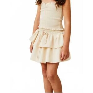 NEW THEME willow satin skirt in champagne